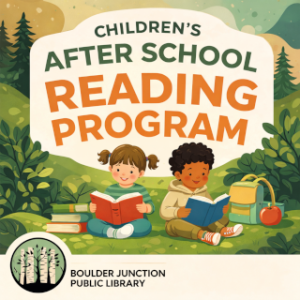 Children reading books outdoors with "Children's After School Reading Program" text above.