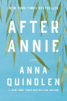 Book cover of "After Annie" by Anna Quindlen with a blue background and green leaves.