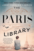 Cover of "The Paris Library" featuring a woman facing the Eiffel Tower.